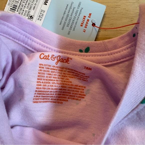 NWT Cat & Jack Floral Toddler Short Sleeve Tee Shirt Size 18M - Picture 3 of 4